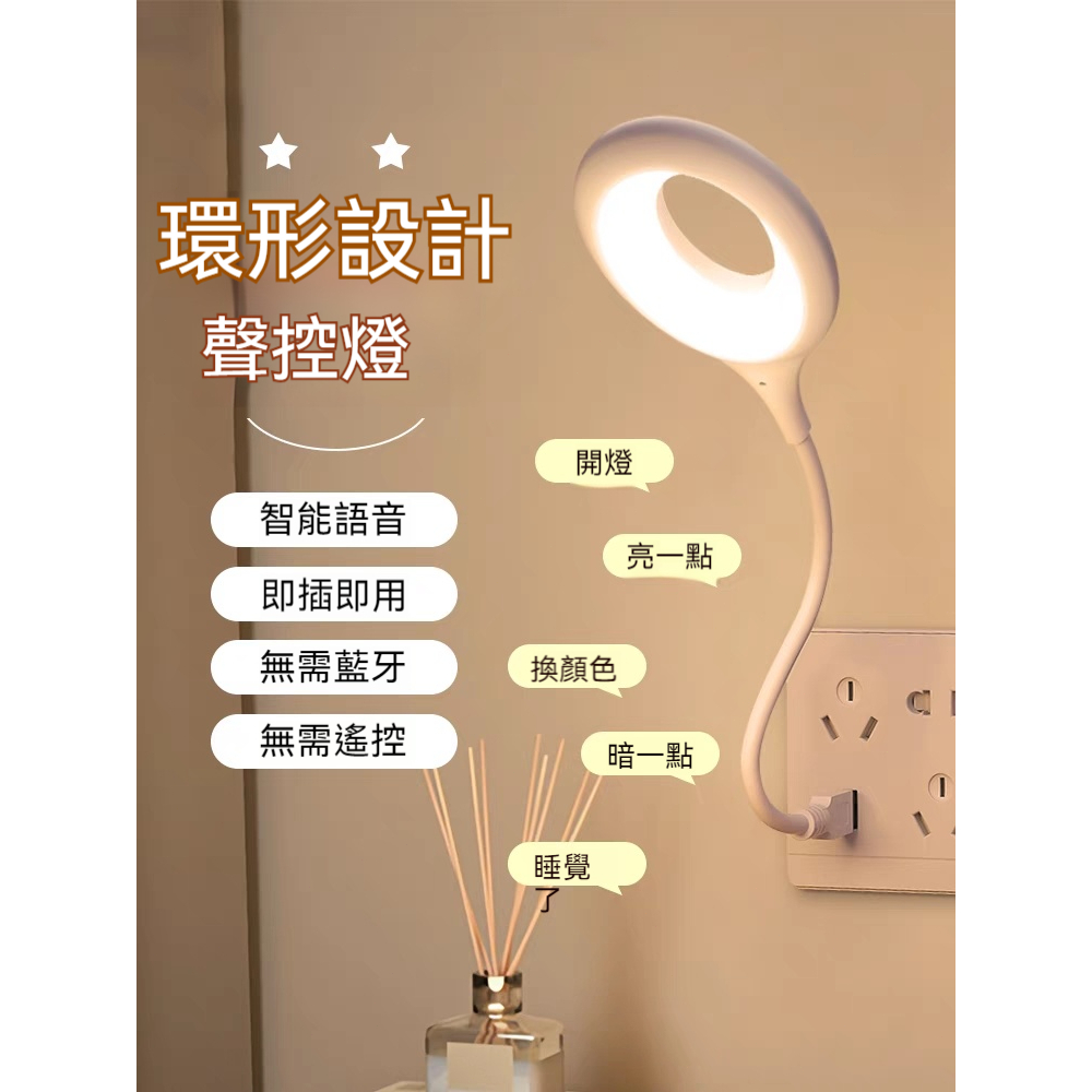 台灣現貨 小夜燈 聲控之光 智能小夜燈 USB智能語音檯燈 LED燈 聲控小夜燈 夜燈 智能聲控燈 即插即用小夜燈 檯燈
