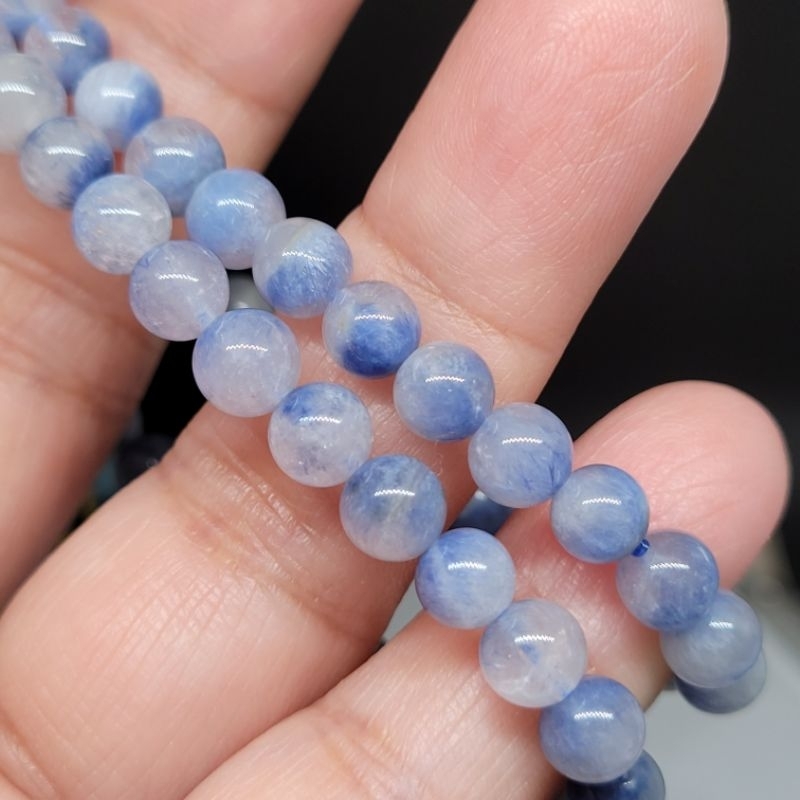 大麥晶品 藍線石圓珠手串 藍線石隨形手串 藍線 不規則形 天然水晶 手鍊 手珠
