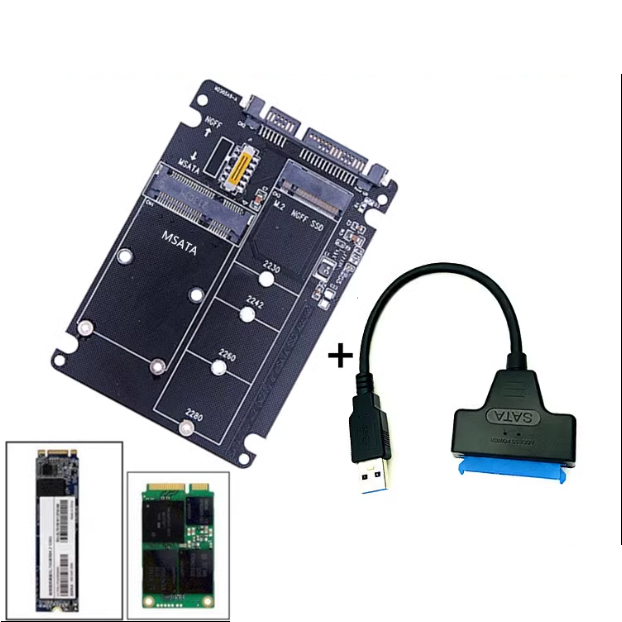 ►OS平價屋 MSATA/M.2 NGFF轉SATA3 轉接卡/板/盒 2.5吋 SSD固态硬盘轉USB3.0