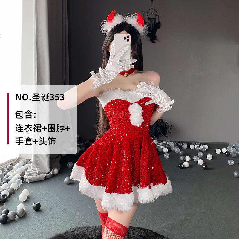 🎄 聖誕節 服裝 聖誕服 麋鹿 馴鹿 聖誕老人 cosplay 性感 洋裝 舞會 表演 可愛 耶誕 派對 角色扮演