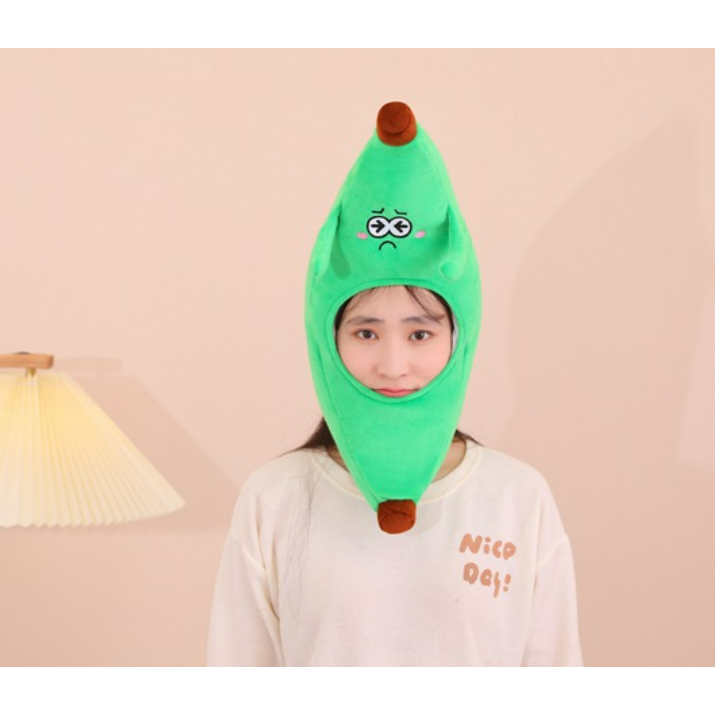 ❤️台灣現貨❤️【單一款】綠色香蕉造型帽 香蕉人變裝帽 裝飾 聖誕節交換禮物 尾牙春酒派對表演 搞怪道具【開立發票】