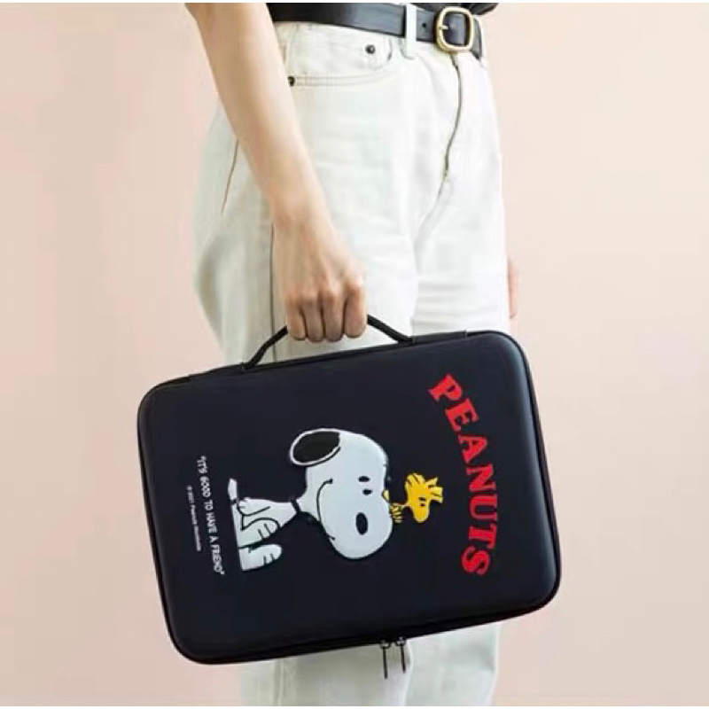 【戀戀有魚】韓國Snoopy史努比高顏值立體11吋筆電包 多功能收納包 防摔筆電包