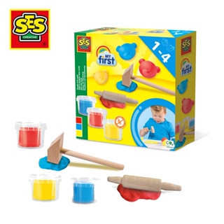 荷蘭SES 創意黏土工具組合3色x90g-14432 黏土玩具 兒童勞作 無毒黏土 幼兒園粘土 1-4歲黏土 食品級顏料