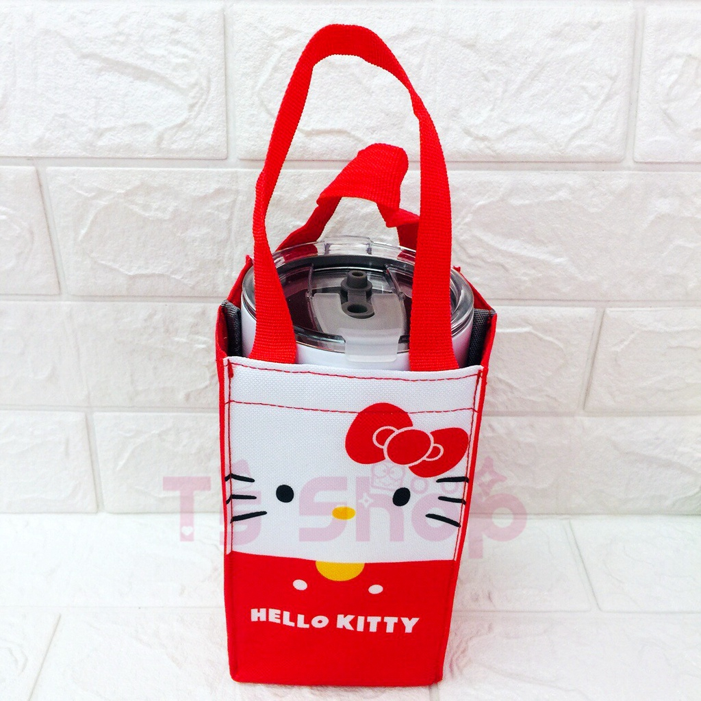 【Ts Shop】三麗鷗 KITTY 凱蒂貓 飲料袋 保溫保冰飲料提袋 冰霸杯袋 杯袋 飲料提袋 水壺袋 KT 保溫水壺