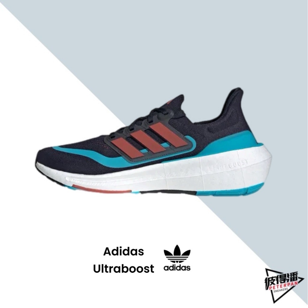 ADIDAS ULTRABOOST LIGHT 運動鞋 訓練鞋 藍黑 橡膠底 男款 IE1760【彼得潘】