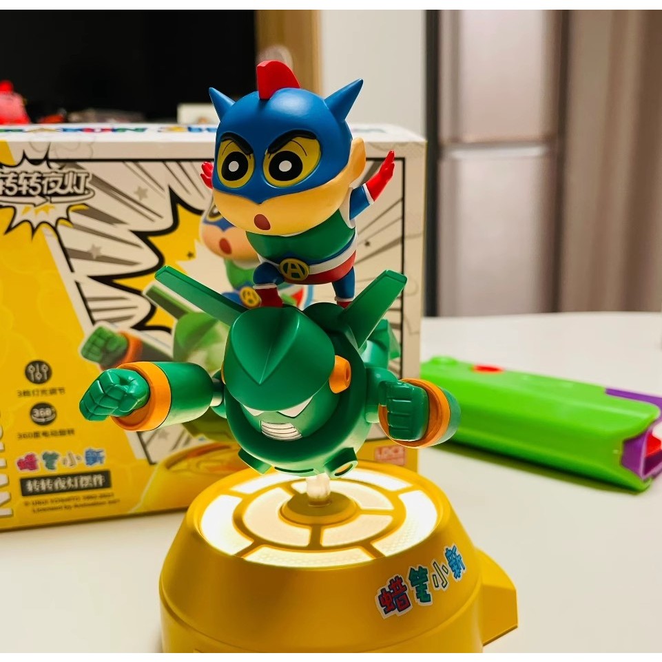 正版 蠟筆小新 小新 鋼彈勇士 鋼達姆 康達姆 機器人 轉轉夜燈 夜燈 戰鬥款