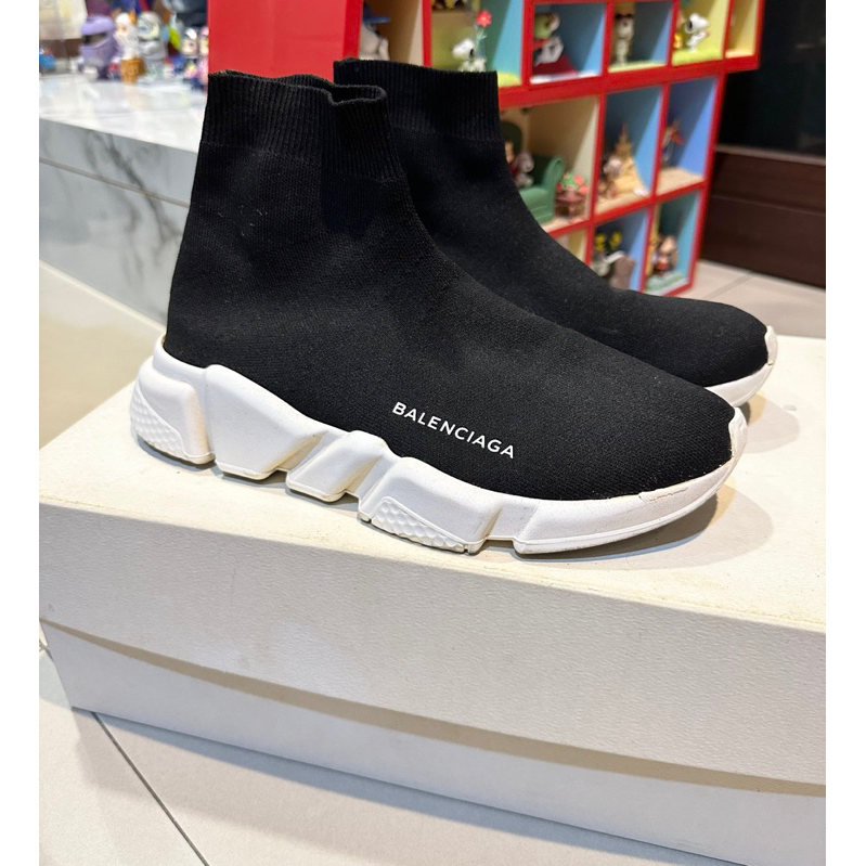 歐碼38 台灣專櫃公司貨 巴黎世家 Balenciaga Triple S 初代 黑白襪套 女碼