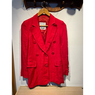 意大利🇮🇹 MOSCHINO 正紅色 西裝外套 女 34碼