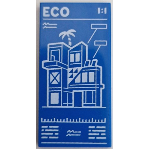 LEGO 樂高 藍色 2X4 印刷 平滑磚 城市公寓大樓 藍圖 建築 工程 87079pb1284 60365