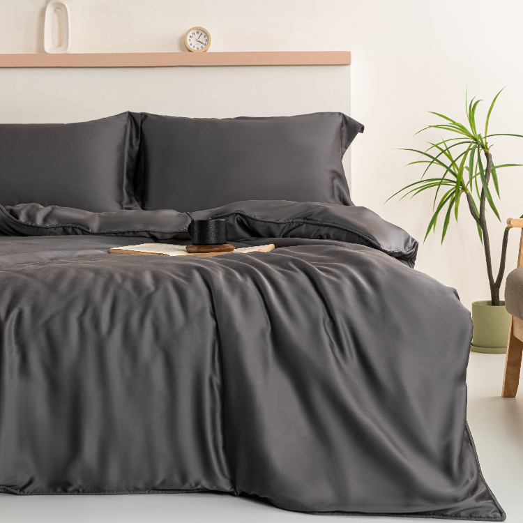 《伯尼寢具》玄灰-素色60支天絲-床包/被套/枕套 | 天絲 被套 被單 床包 床單 被子 棉被