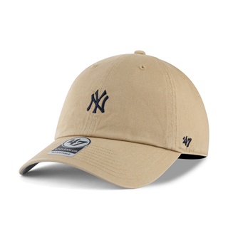 【47 brand】MLB NY 紐約 洋基 卡其色 小標 軟板 老帽 棒球帽 穿搭 潮流【ANGEL NEW ERA】