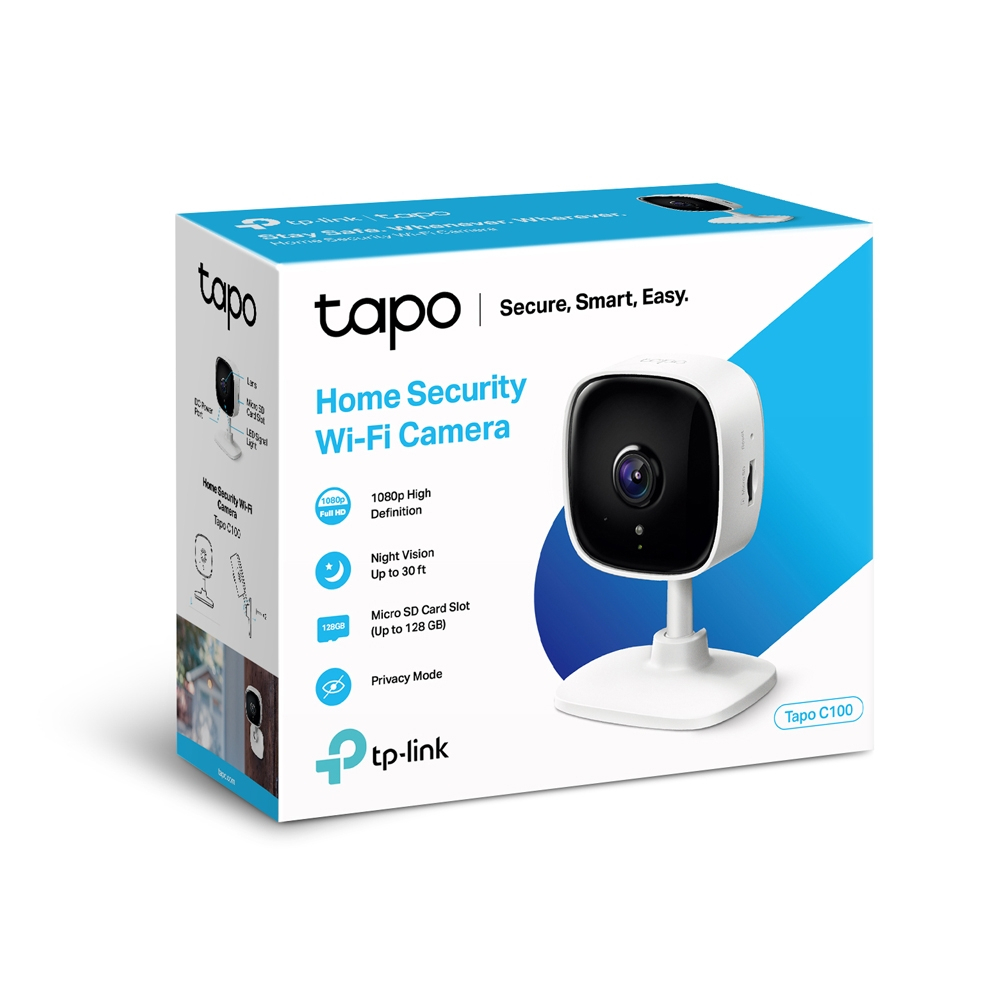 TP-Link Tapo C100 WiFi無線智慧1080P高清網路攝影機/監視器/IP CAM (不含記憶卡)FHD