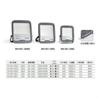 LED投射燈30W 50W 100W 150W 200W 投光燈 泛光燈 全電壓 晶芯:臺灣 正白/暖白光 LED燈泡