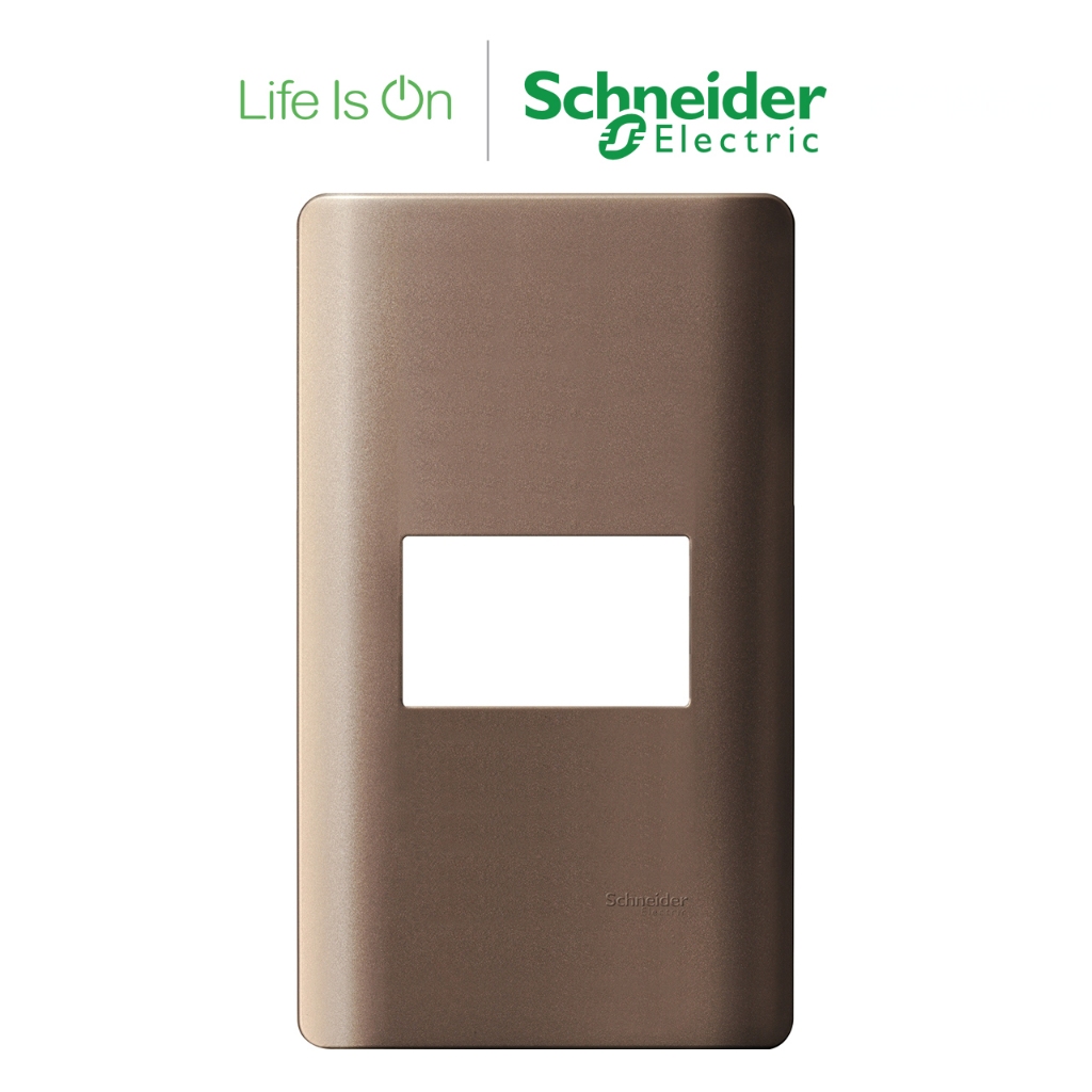 【Schneider Electric施耐德】ZENcelo系列 古銅棕 1模組安裝架與蓋板(單連)