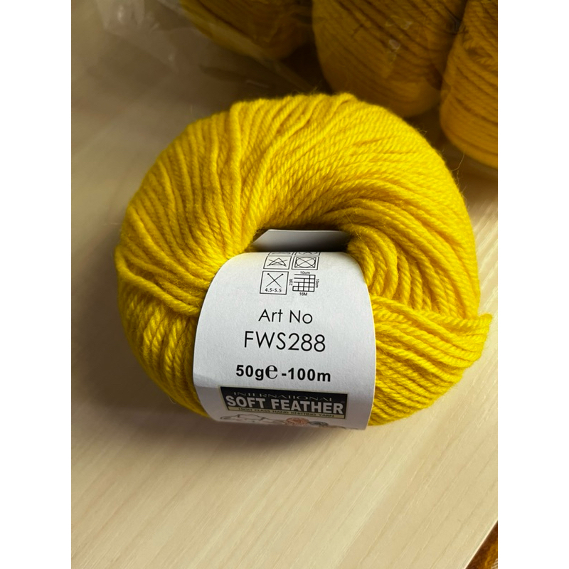 秘魯純羊毛毛線-黃色（1袋4個）