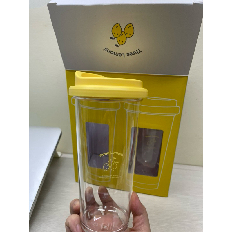 檸檬透明杯 環保杯 塑膠杯 檸檬兄弟three lemons 韓國全新