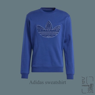 ADIDAS APPLIQUE CREW 圓領 休閒 大學Ｔ 衛衣 三葉草 海軍藍 IS5273【Insane-21】