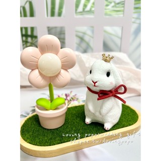 🌿Loving popo🌿小兔 擴香石 呆萌兔 立體 小兔 裝飾 擺件 交換禮物 聖誕禮物 英國梨與小蒼蘭 精油 小夜燈