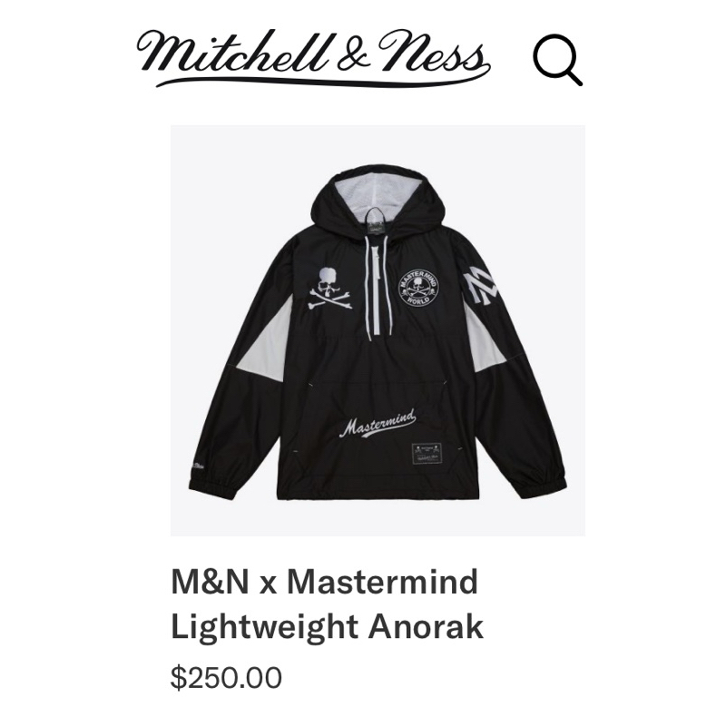 Mastermind World x Mitchell Ness MMJ 聯名 23AW 半拉鍊套頭夾克 衝鋒外套