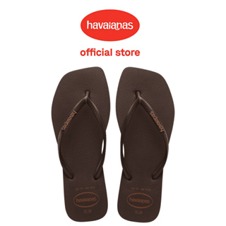 Havaianas 哈瓦仕 拖鞋 方形 深棕 Slim Square Logo Pop Up 4148959-0727W