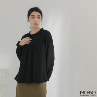 MOBO 浪漫荷葉小澎袖抽褶上衣 / 01160482