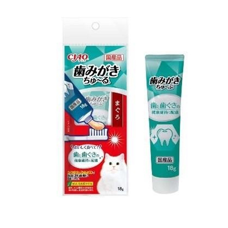 日本 CIAO 口齒清潔牙膏18g CS-160鮪魚潔牙膏 貓咪肉泥 CIAO牙膏 貓咪牙膏 牙膏肉泥 ♡犬貓大集合♥️