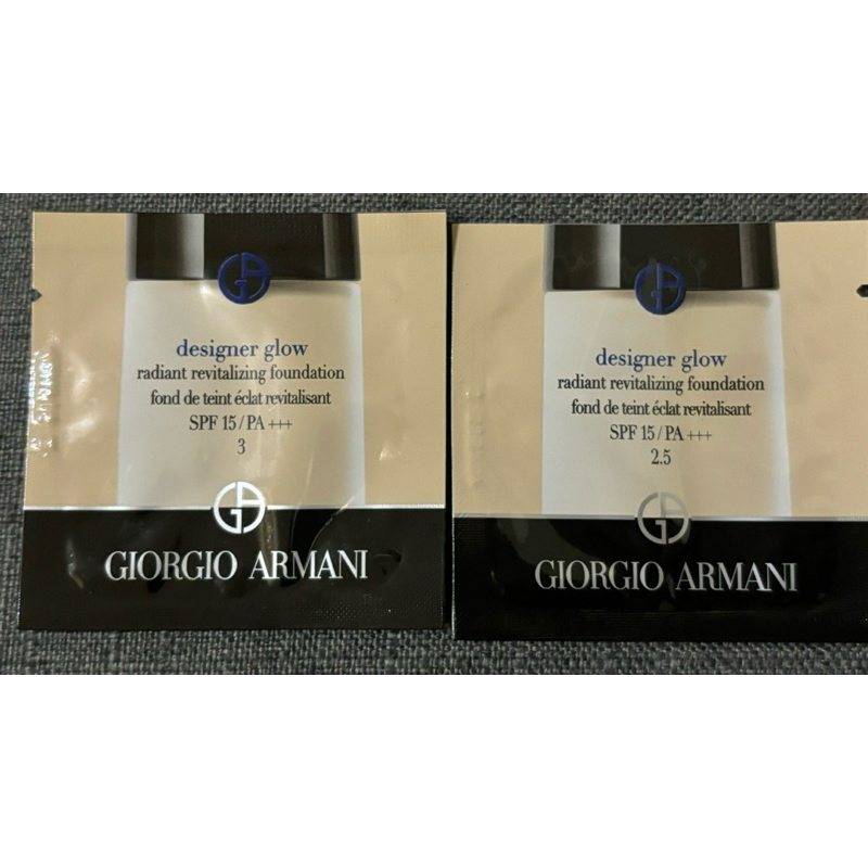 新品 Giorgio armani 亞曼尼 設計師水燦光影粉底 GA高訂藍瓶 Ga粉底 （2.5）1ml /（3）1ml