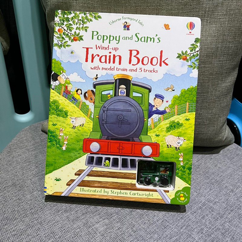[近全新］英文 Poppy and Sam's Wind-Up Train Book 火車繪本