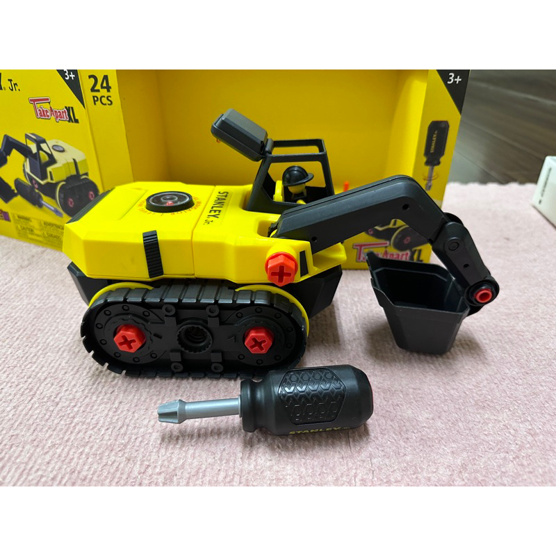 正貨二手美國STANLEY Jr. STEAM組裝工程車 9成新挖土機 Excavator Kit 送DIY🥰私聊另有優