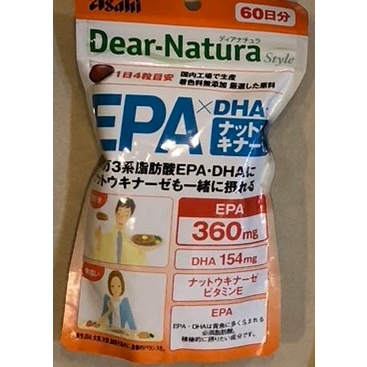 日本好市多推薦款Asahi 朝日Dear-Natura EPA DHA 納豆激酶 維生素E 維他命E 魚油 60日份X1