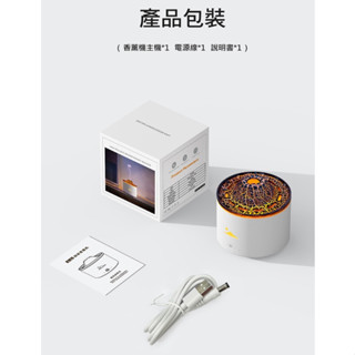 現貨 火山熔岩香薰機 水母加濕器 小夜燈 (USB插電款) 降噪設計，靜音加濕 3D模擬火山小夜燈設計