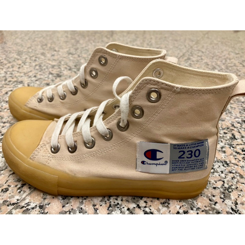 二手《Champion》JELLY HI-CANVAS高筒帆布鞋 米/卡其(USLS101577)