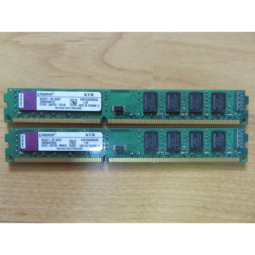 D.桌上型電腦記憶體-KVR1333D3N9 金士頓 2G*2共4G PC3-10600 DDR3  直購價80