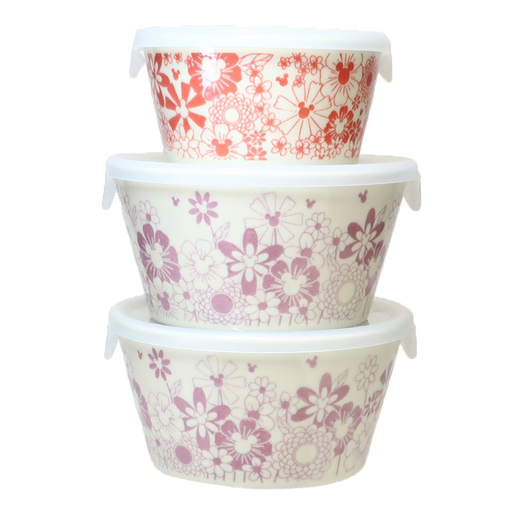 三鄉陶器 SANGO 日本製 迪士尼 微波用陶瓷碗二件組 春暖花開 (2中1小碗) NT29302