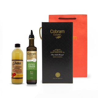 【新年限定禮盒】Cobram Estate 澳洲特級初榨橄欖油禮盒 - 細緻375ml + 紐西蘭有機蘋果醋350ml