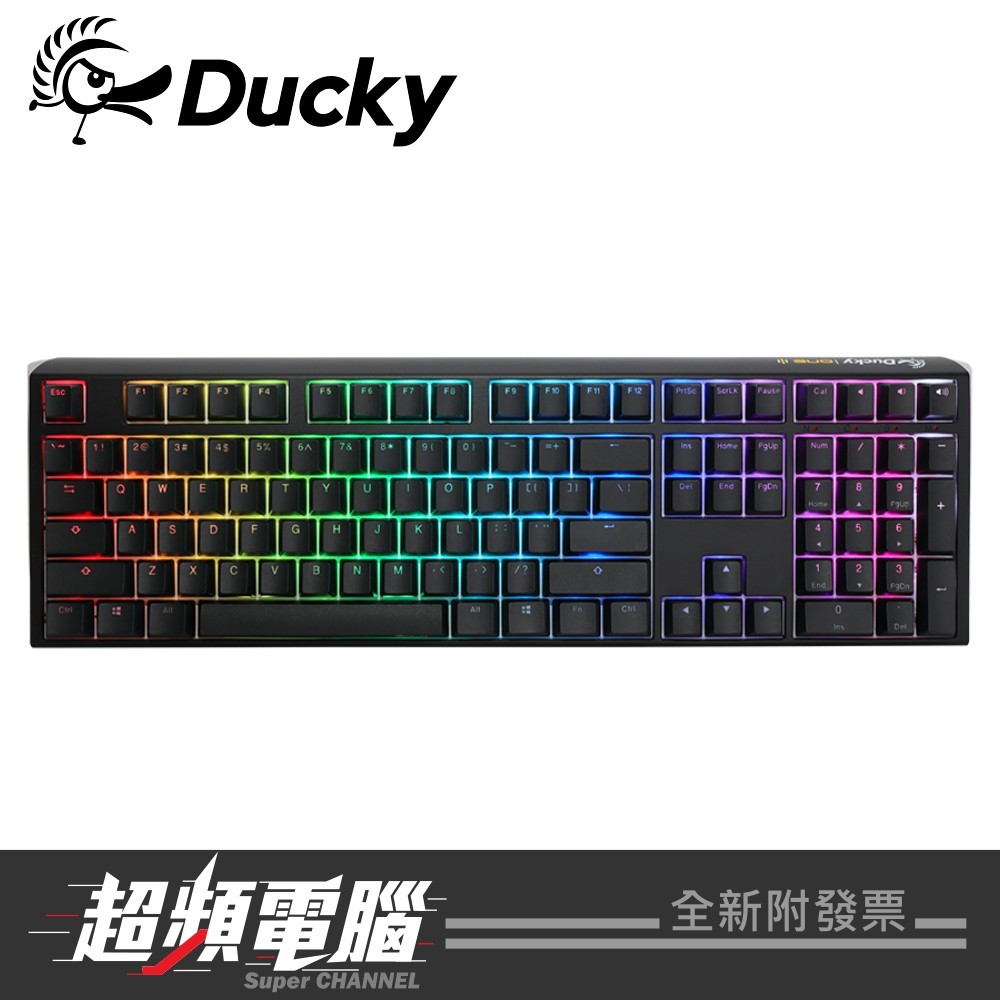 【超頻電腦】Ducky One 3 ClassicBlack 黑色 RGB 100%機械鍵盤(茶/青/紅/銀/靜音紅)