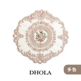 DHOLA｜【多色 - 中玫瑰花連葉花圈網紗蕾絲片】DIY素材 手工藝 服飾材料 蕾絲片 朵拉手藝材料店