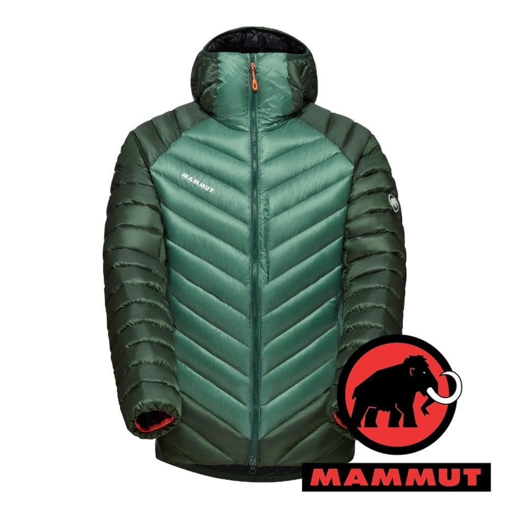 【MAMMUT 長毛象】Broad Peak 男鵝絨FP800連帽外套『深玉石綠/綠樹林』1013-02960 戶外 露