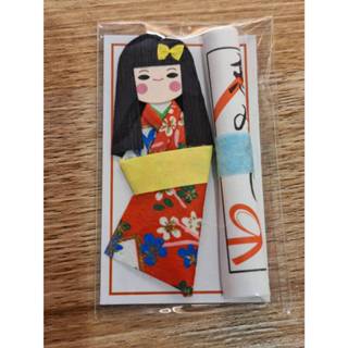 早期收藏 日本 御守 不忍池 辯天堂 成就戀愛 人形和服娃娃 籤詩 擺飾