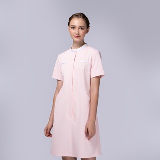 paqqo 女護理師/護士洋裝 醫護制服｜抗靜電輕便立領短袖洋裝-TE系列(3色) MIT台灣製造 診所醫院工作服