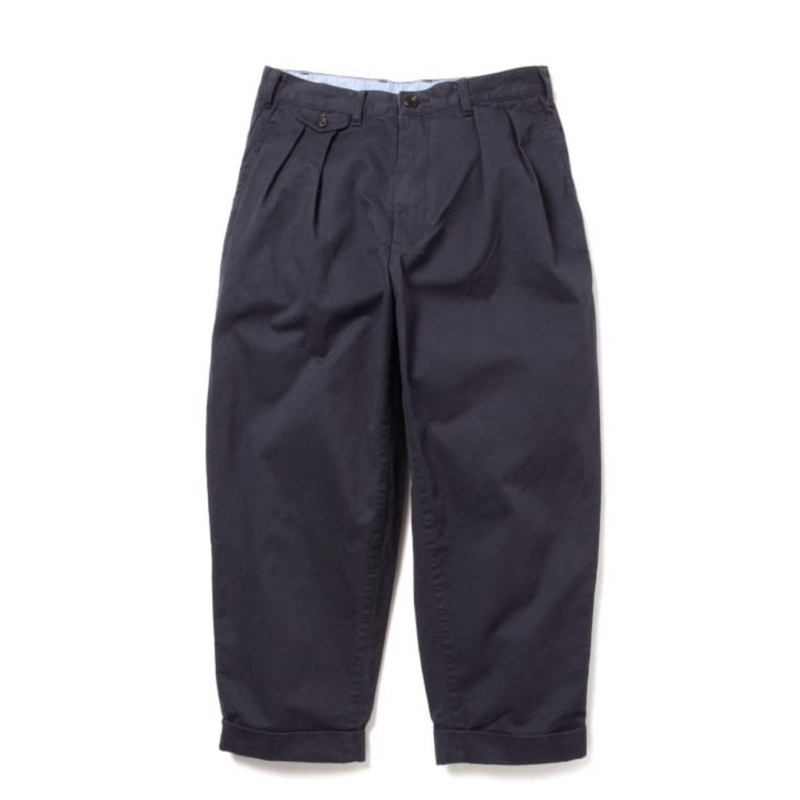 [全新正品] BEAMS PLUS 雙打摺工裝褲 九分錐型褲- NAVY 稀有S