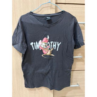 Disney CACO Timothy 迪士尼 聯名 小飛象朋友 提姆 老鼠 鐵灰色 短袖 上衣 S