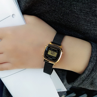 CASIO復古金錶系列 經緯度鐘錶 方形輪廓優雅氣質 金屬質感 女錶 保證公司貨附保固卡LA670WEMB