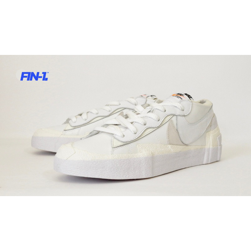 【Fin-1.】Nike Blazer Low Sacai White Patent Leather Sail