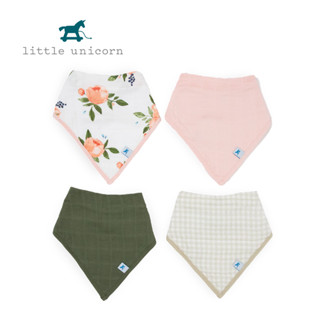 美國Little Unicorn 純棉三角圍兜4入組 (口水巾 多款可選)