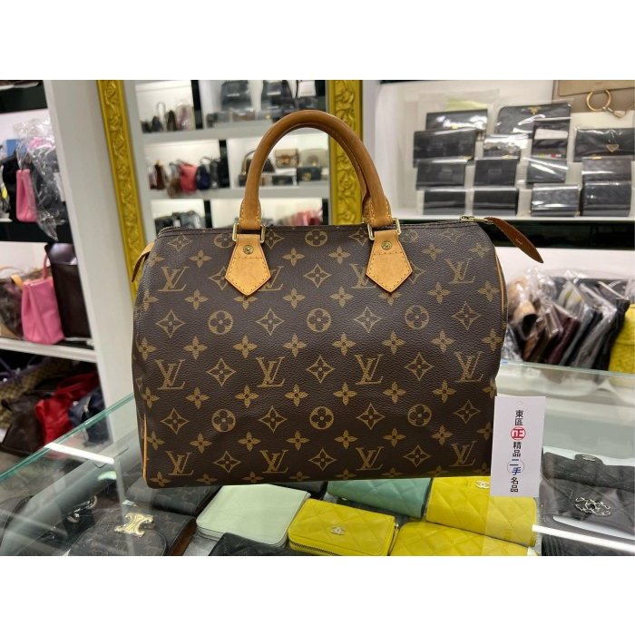 東區正精品㊣LV M41526 Speedy30 原花字紋有背波士頓包手提包 RA1650