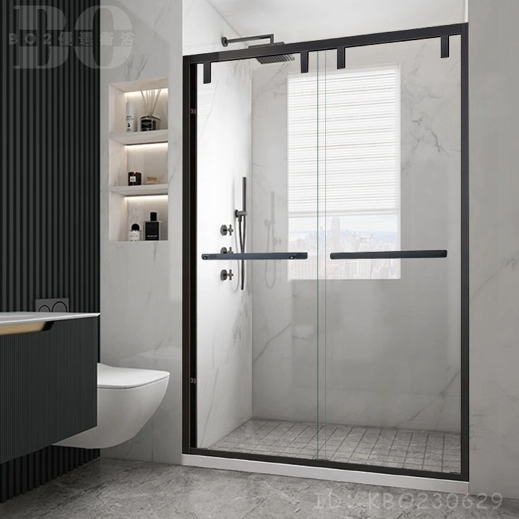【破損包賠】淋浴房一字型乾濕分離隔斷整體浴室玻璃門家用衛生間推拉移門浴屏BO85