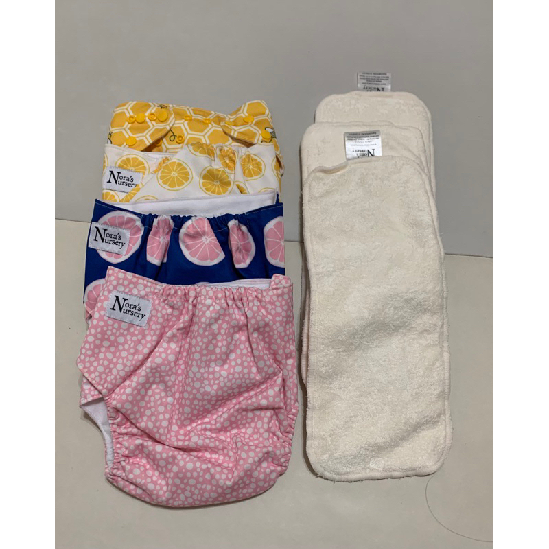 Nora’s nursery布尿布，4色，尿布墊3片