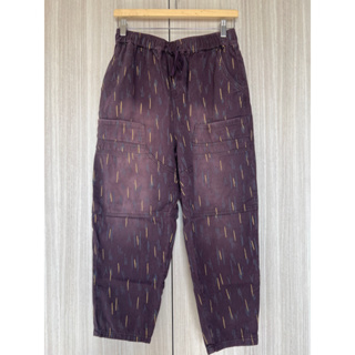 復古古著刷色大口袋紫色造型伸縮男友褲