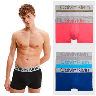 現貨S/M 正品 Calvin Klein 三件組 CK 平口褲 四角褲 低腰 貼身 彈力 厚金屬 CK 彈性腰帶 內褲